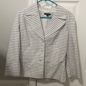 Rafaella White Blazer, L, Black dotted, Never Been Worn!